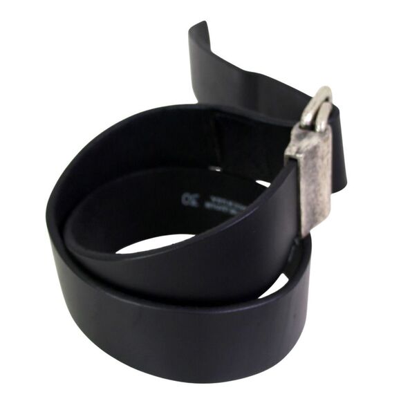 AL & Co BLACK REAL LEATHER 1 3/8"Wd DRESS CASUAL CLASSIC WOMEN'S BELT Sz 30 (R7 - Picture 4 of 12